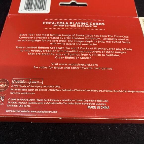 2 Coca-Cola Christmas Nostalgia Playing Cards 2008 1994 LE Keepsake Tins NOS Vtg - Picture 13 of 13